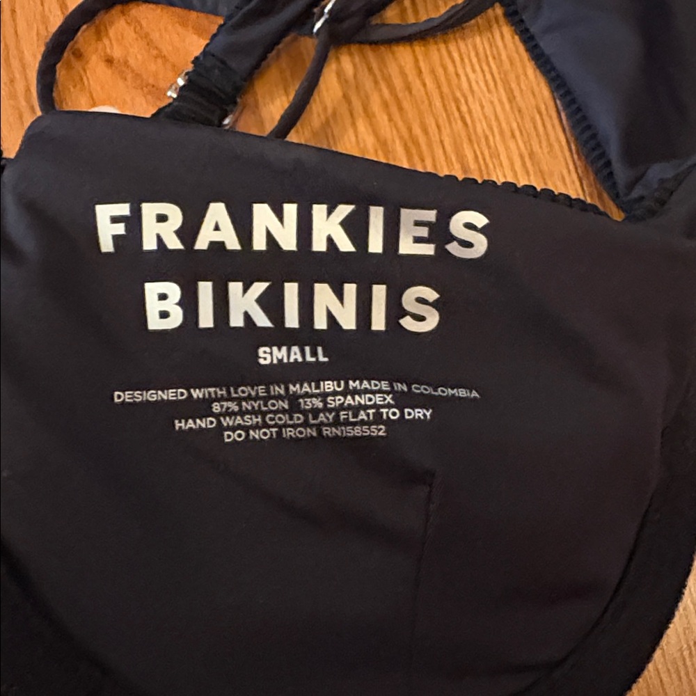 Frankie's Bikinis Tolly Black Ribbed Underwire Balconette Bikini - Picture 5 of 10